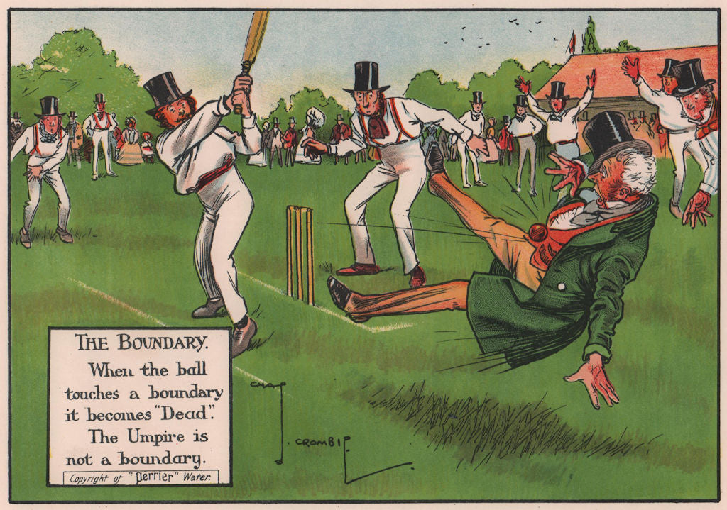 LAWS OF CRICKET. When the ball touches a boundary it becomes dead. CROMBIE 1906